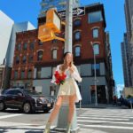 Polina Pushkareva Instagram - 7 days in nyc/ 7 outfits. Which one do you like the most?💅🏻 ⠀ By the way, did you notice a tattoo on my last pic? There’s a funny behind story behind it ⠀ In 2019 I was going through a break up, I was walking close to the Flatiron extremely sad and I randomly met a guy and offered him to get a matching tattoo. So we got it and now every time I look at it I know that a person with exactly the same tattoo in the same spot exists in this giant city and it gives me a weird sense of comfort ❤️ Manhattan, New York