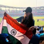 Pooja Chopra Instagram – Couldn’t have asked for a better FIRST stadium experience, Witnessing electrifying energy at the semi’s of unbeaten India⚡️Indiaaaa Indiaaaahhhh 🇮🇳 Wankhede Stadium