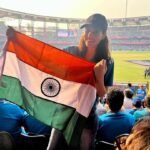 Pooja Chopra Instagram - Couldn’t have asked for a better FIRST stadium experience, Witnessing electrifying energy at the semi’s of unbeaten India⚡️Indiaaaa Indiaaaahhhh 🇮🇳 Wankhede Stadium