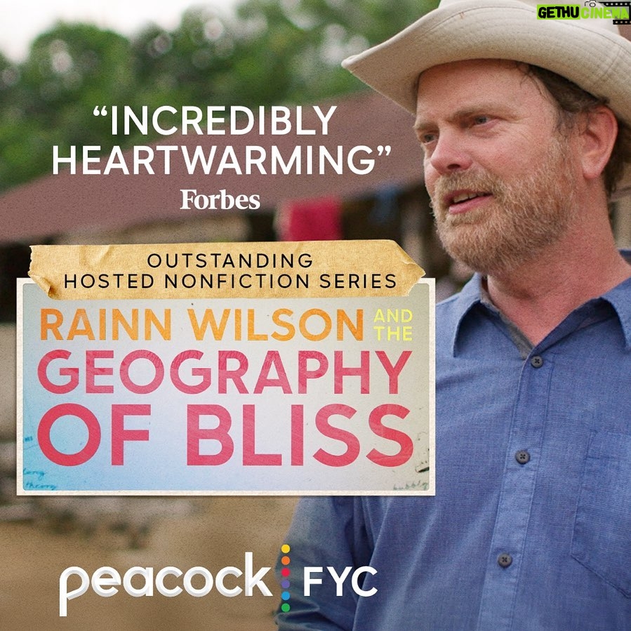 Rainn Wilson Instagram - Have you checked out Rainn Wilson and The #GeographyofBliss yet? All episodes are streaming now on @peacock. Hoping you find your bliss! #FYC