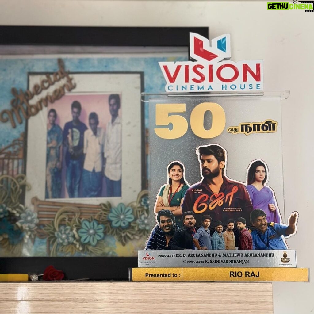 Rio Raj Instagram - 💖🤌 50 ஆம் நாள் 🫂 நன்றி மக்களே 🤗 #joe50thday This Momento is My asset 🎁 and Thanks for all the moments you have Given to me 🙏🏻🫂💖