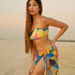 Ruma Sharma Instagram - She’s mad but she’s magic ✨ . . Collaborator - @sugandhevents Edit by - @wasey_rock69 . #rumasharma #bikinilovers #dubaibeach #beachbikini #goldenhourlight #sunsetphotoshoot #swimwearshoot #angelcroshetswimwear #beachbabe Dubai Beach