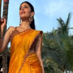 Sanjana Sanghi Instagram - Finished too many tissue boxes crying out of joy because it was my best friend‘s wedding 🧡 #VLikeToParthy Styled by @eshaamiin1 Wearing @punitbalanaofficial Goa India