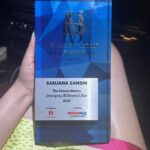 Sanjana Sanghi Instagram - My birthday week has really been nothing short of a candy floss dream. Your love has been overwhelming. Thank you, so much. I love you guys.💜♥️ Been dipped so deep in gratitude & in living the moment, that I haven’t been able share the many special moments that have transpired. But here’s finally starting off with the first one ⭐️ : I realised this birthday was off to a super special start when I brought it in receiving “The Extraordinaire Emerging Millennial Star” at the #BrandVisionSummit by @nexbrands.inc amidst stalwarts across industries that I have looked up to for so many years. Thank you for deeming me worthy of this, for this encouragement, and for this reminder that it’s only just the beginning.🙏🏻🧿 #BrandVisionSummit2023