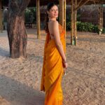 Sanjana Sanghi Instagram - Finished too many tissue boxes crying out of joy because it was my best friend‘s wedding 🧡 #VLikeToParthy Styled by @eshaamiin1 Wearing @punitbalanaofficial Goa India