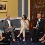 Sarah Rafferty Instagram - Thank you for your time today, @senbobcasey and for your commitment to this urgent issue. Thank you to Lauren, Seth and Ai-jen, and the teams @wearehfc and @caringacrossgen for including me in the conversation and for centering the caregivers in the broader conversation around #Alzheimer’s and #Dementia. Repost from @senbobcasey • I joined @sethrogen, @laurenmillerrogen, @iamsaragrafferty and @domesticworkers President @aijenp on Capitol Hill this morning to discuss the state of home care in the United States and the need for a generational investment in that care. Millions of seniors and people with disabilities deserve it live independently in their communities. Home care allows them to do that. It also allows family caregivers who left jobs to care for spouses, children or parents to return to work by connecting those families to home health workers.