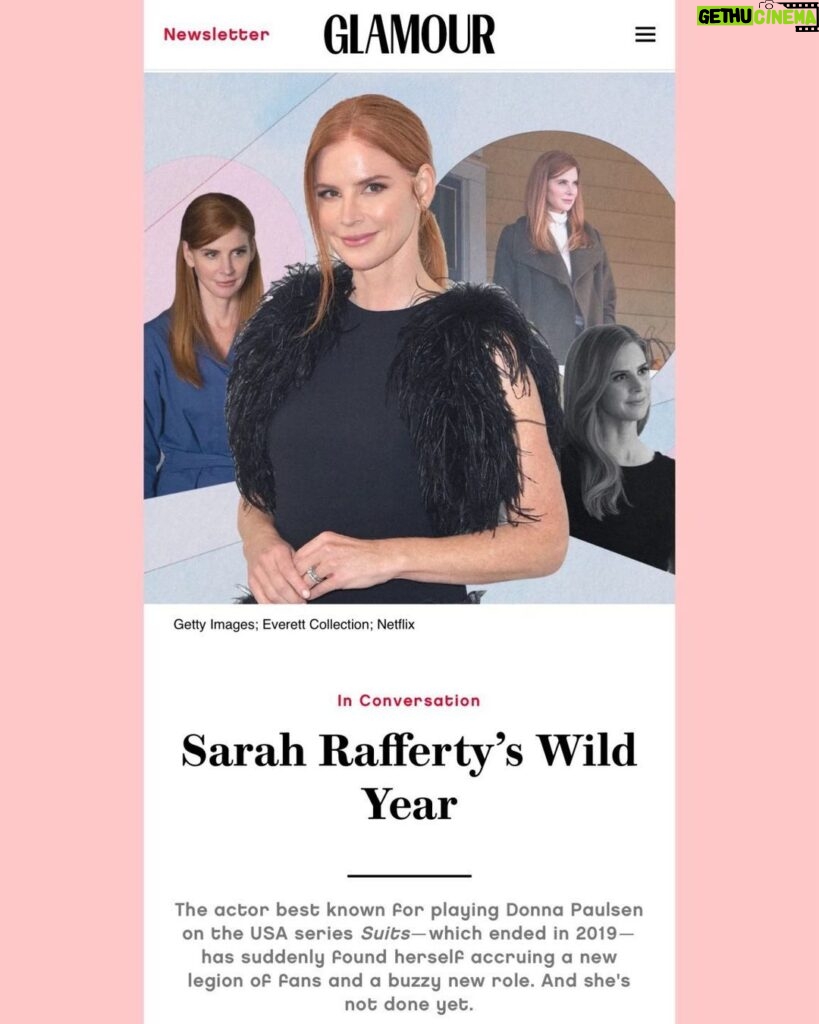 Sarah Rafferty Instagram - Thank you @glamourmag. And to my @jessicaradloff14 thank you for years of fun conversations and all your kindness and support. Hope to see you soon 🤓❤️ give @scotty_rad a big hug for me.
