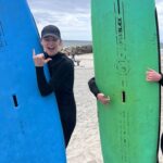 Sarah Rafferty Instagram - Goes surfing ONE single time (swipe) …turns into this person🤙…wishes she were that person 🏄‍♂️ Big Thanks to the beautiful @theseabird resort and @northcountysurfacademy The Seabird