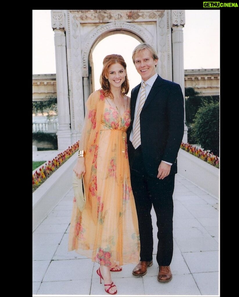 Sarah Rafferty Instagram - #fbf #Istanbul 2004. Happy 22, (one day late) Santtu. I love nothing more than seeing the world with you….and seeing our child troll us on instagram. How did she access photos from the 90’s? 😂🤓🎾🌎🥂 👗via my grandmother’s trunk. The Bosphorus Bridge Of İstanbul