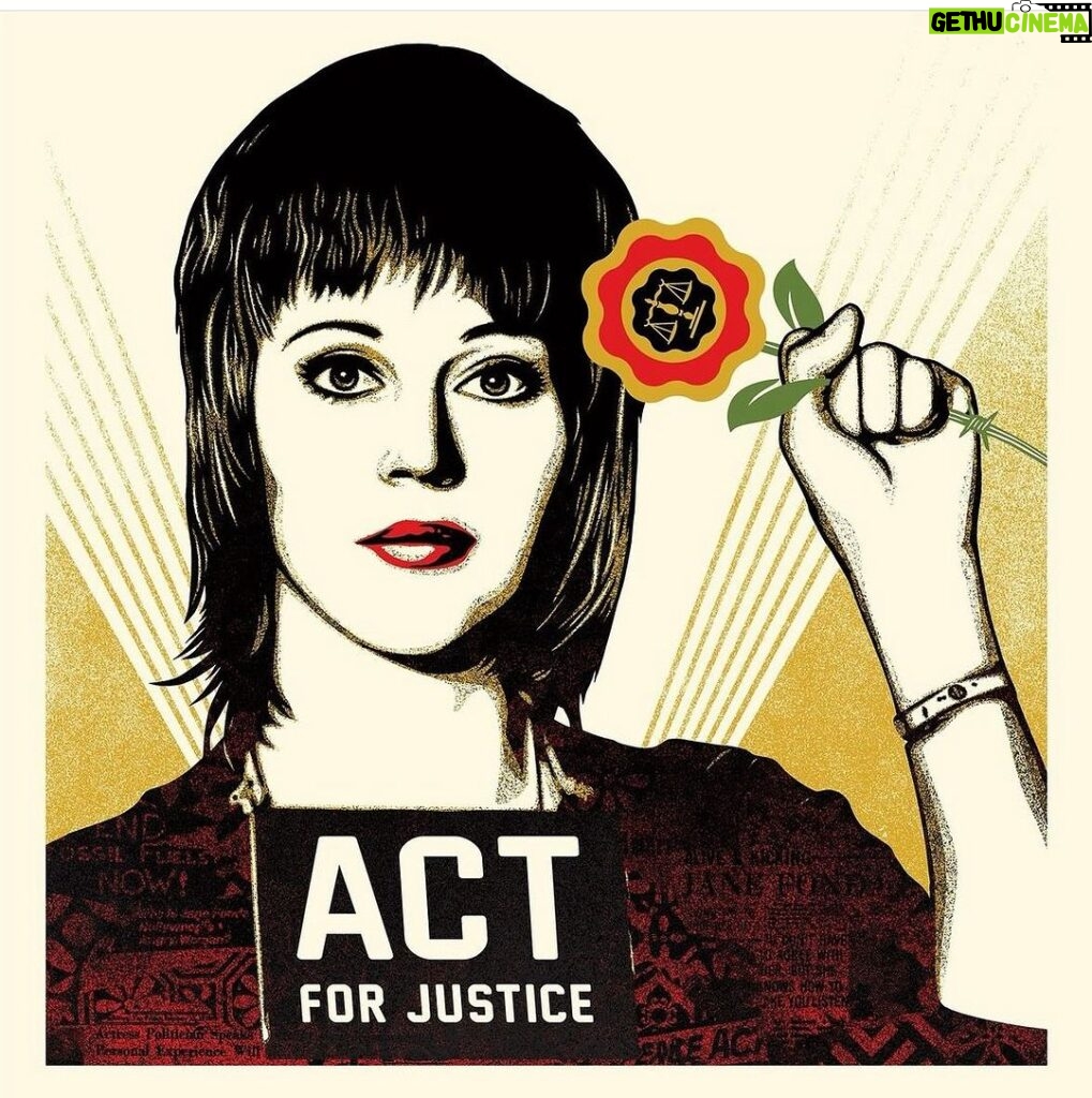 Sarah Silverman Instagram - Today is @janefonda ‘s birthday and to celebrate this amazing woman go to AppreciatingJane.com get one of these rad @obeygiant prints and support the @janefondaclimatepac ❤️❤️❤️❤️❤️❤️❤️❤️❤️❤️