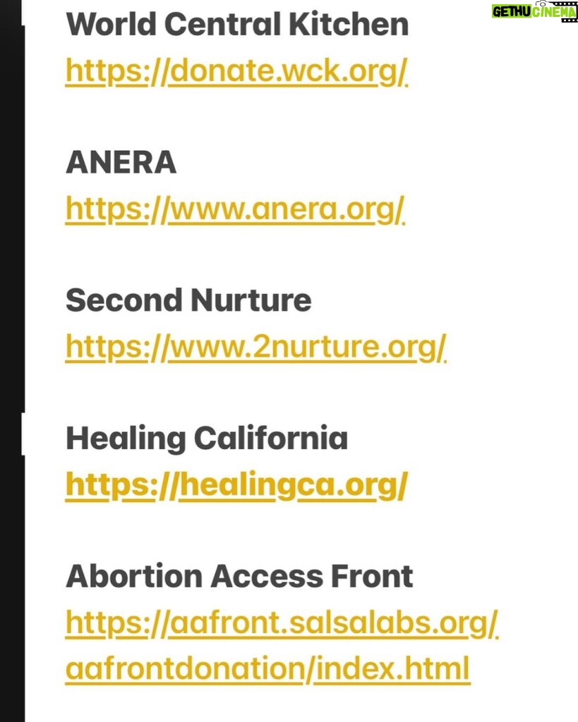 Sarah Silverman Instagram - Here are the charities I’m giving to this year if you’re looking for some good ones! ❤️❤️ @aneraorg