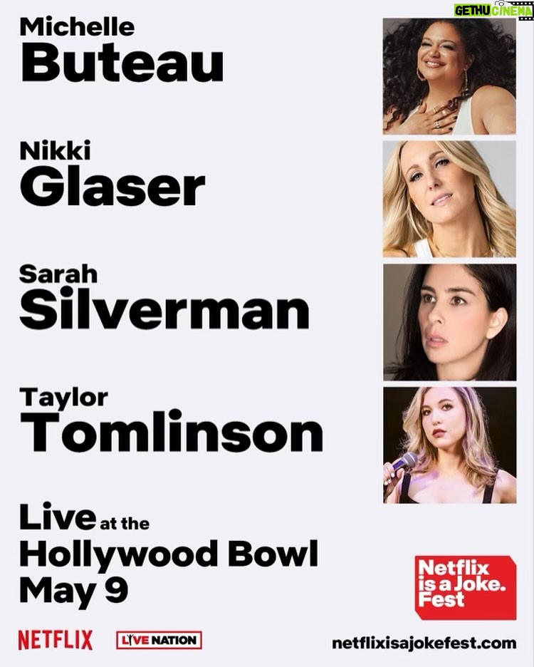 Sarah Silverman Instagram - JUST ANNOUNCED: I’m performing as part of @NetflixIsAJoke: The Festival on May 9 at The Hollywood Bowl BABYYY- Presale starts tomorrow at 10am PT with code JOKES before the general public this Friday. Tickets and more info at www.netflixisajokefest.com