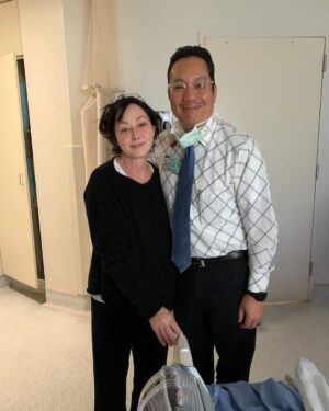 Shannen Doherty Instagram - When I woke up from brain surgery back in January of 2023, Dr Chu was first person I saw.  And then this wonderful nurse at cedars sinai whom took such great care of me. Listen to @letsbeclearpod to find out the first words out of my mouth to my doctor, and thank you @cedarssinai  Listen anywhere you get your podcast.