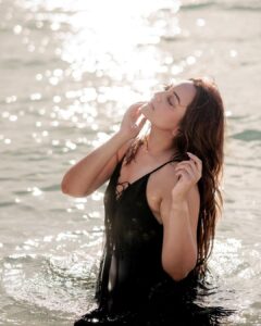 Sonakshi Sinha Instagram - Mermaid is missing the ocean 🌊 Wearing @kiranguptalabel 🐠