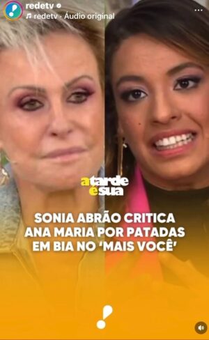 Sonia Abrão Instagram - A apresentadora foi grossa com a ex -BBB BIA do começo ao fim da entrevista! Desnecessário! Que feio!!! 😡 (Vídeo: @redetv) RODA DA FOFOCA com @vladimiralves, @alessandrolobianco e @marciapiovesan_ 📺📺📺