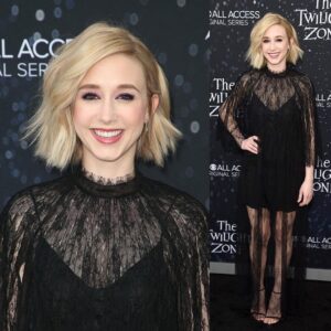 Taissa Farmiga Instagram - Thank you @dior for the perfect dress for a perfect evening 💋
.
@thetwilightzone premiere from Tuesday night 🌀🖤 @cbsallaccess #jordanpeele #twilightzone #dior #anotherdimension
