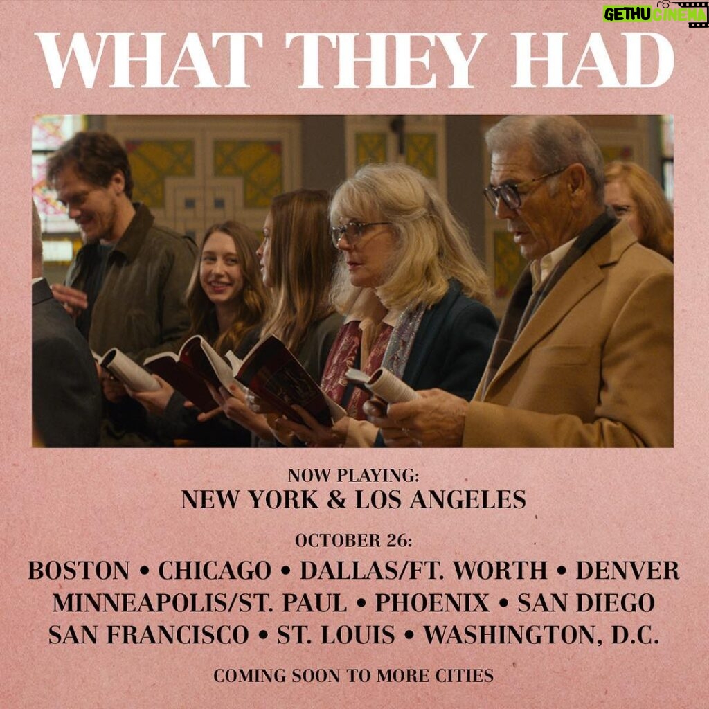 Taissa Farmiga Instagram - @whattheyhad is out in theaters! This movie was beautifully and soulfully directed by @elizabethchomko, a gorgeous person inside and out. It was such a delight and extraordinary experience to work alongside such phenomenal actors as @hilaryswank, as well as Michael Shannon, Blythe Danner and Robert Forster. A little bit of a dream for me ✨💛✨ If you can, go see this heart-tugging and powerful film, and I bet you ten bucks Michael Shannon has you laughing the whole way through... xo