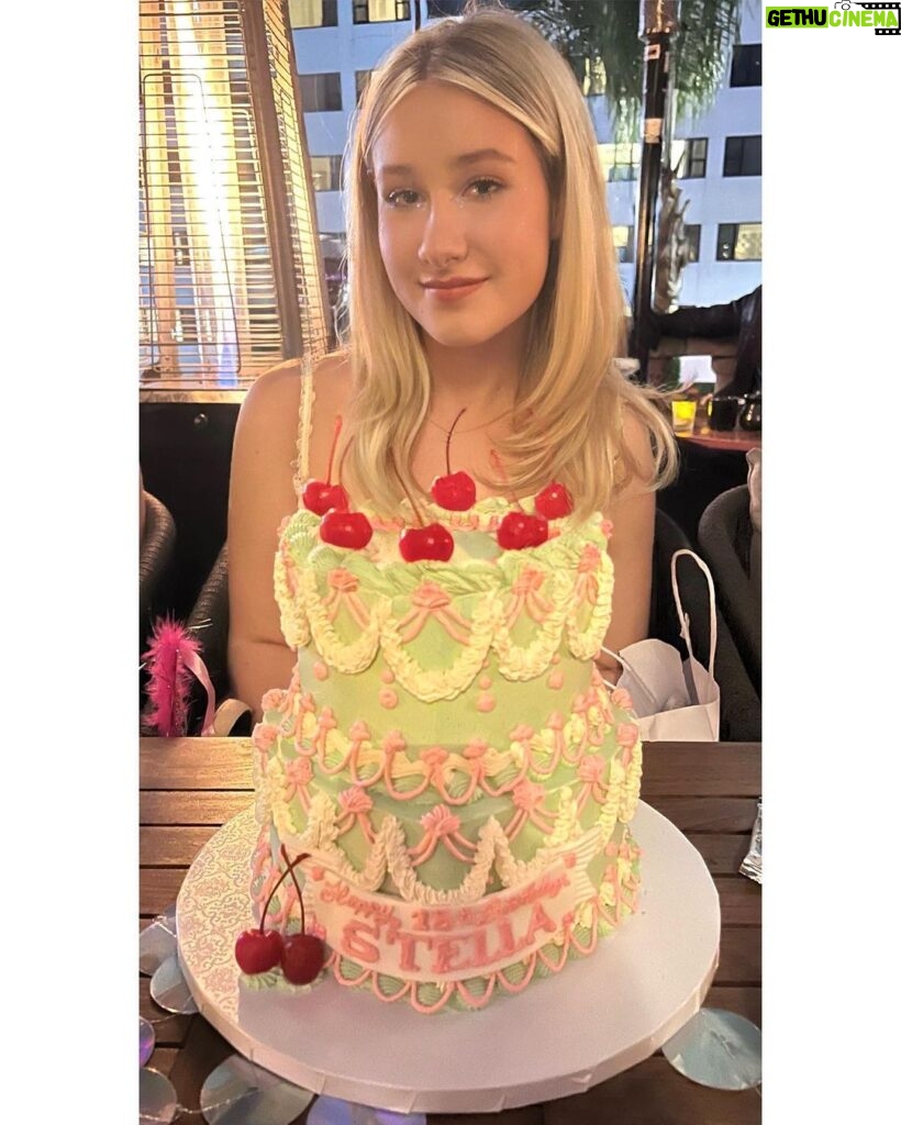 Tori Spelling Instagram - It’s official… my baby girl Buggy 🐞 is 15! So proud of the incredible human you are @stella_mcdermott08 . You have always led with kindness and empathy. Despite bullying in many areas of your life you continue lead with hope and optimism and are an inspiration to girls everywhere. Your heart is giant! And, you excel at everything you do. Baker, Master Chef winner, crochet wizard, designer, DIY dream, makeup master, fashionista, and extreme animal lover. Best big sister and fur baby mama. You inspire me daily and I aspire to be the human you are when I grow up! I love you my #bffbaby Thx @katanarobata for the most incredible birthday dinner party for my girl. And, my friend @shaesavin you are the best ❤️ And, @claymakescakes always the best cakes! You totally nailed Stella’s vintage vision. And, @misskimdow your hair color OMG ❤️! Thx to her besties and family for always loving and supporting Stella. xoxo Katana