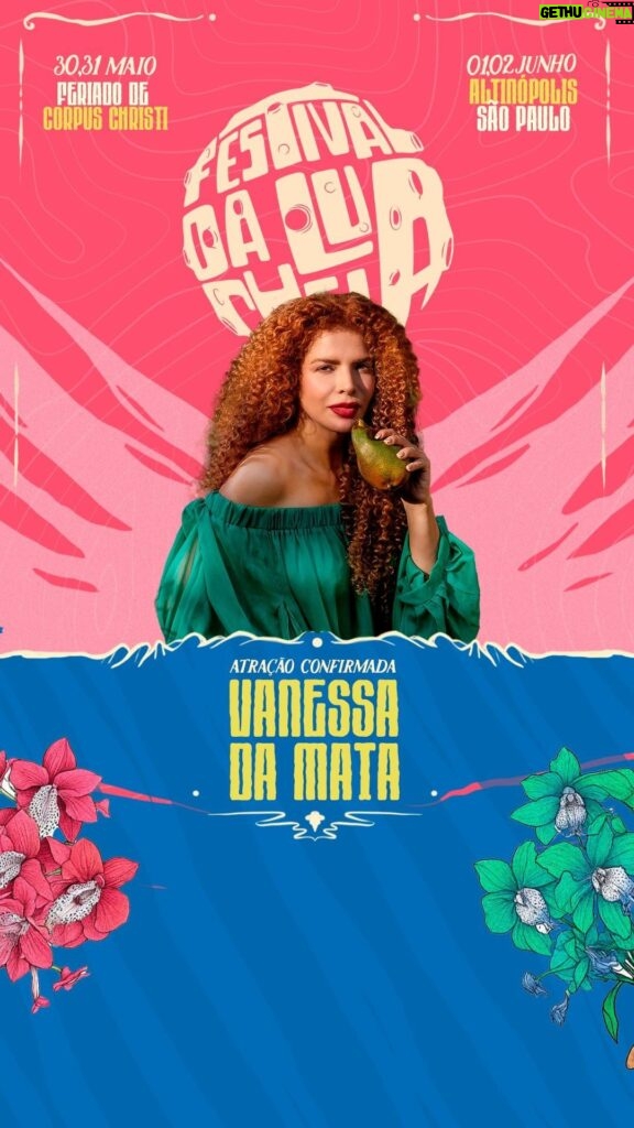 Vanessa da Mata Instagram - É ela, @vanessadamata!🤩 Pela primeira vez no Festival Vanessa da Mata vem brilhar no nosso palco com o show “Vem Doce”oferecendo a sua potente voz ao lado de sua talentosa banda em um espetáculo que une elementos de grandes gêneros da música e cultura brasileira. O espetáculo, inspirado pelo novo álbum e por seus 20 anos de carreira é dividido em três atos, cada um dos atos conta com um cenário diferente, inspirados por grandes nomes do modernismo brasileiro, como Oswald de Andrade, Lina Bo Bardi, Hélio Eichbauer e apresenta a artista revisitando sua trajetória pessoal e musical. 🔥Vemmmm Doce ver a Vanessa da Mata no Festival da Lua Cheia! 🎟️Aproveite o lote promocional para garantir seu ingresso! 💫Link na bio