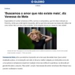 Vanessa da Mata Instagram - Vanessa da Mata está na capa do @jornaloglobo de hoje, além de estampar a matéria principal do Segundo Caderno do jornal! Em entrevista à Maria Fortuna @mariafortuna27, a artista falou de temas diversos - de seu último álbum “Vem Doce” às crenças que tem no amor, passando também por assuntos como preconceito, adoção, processos de composição, família e religiosidade. A matéria completa está disponível no jornal impresso e no site oglobo.globo.com. Leia já! ✍️ Maria Fortuna @mariafortuna27 📸 Léo Aversa @leoaversa