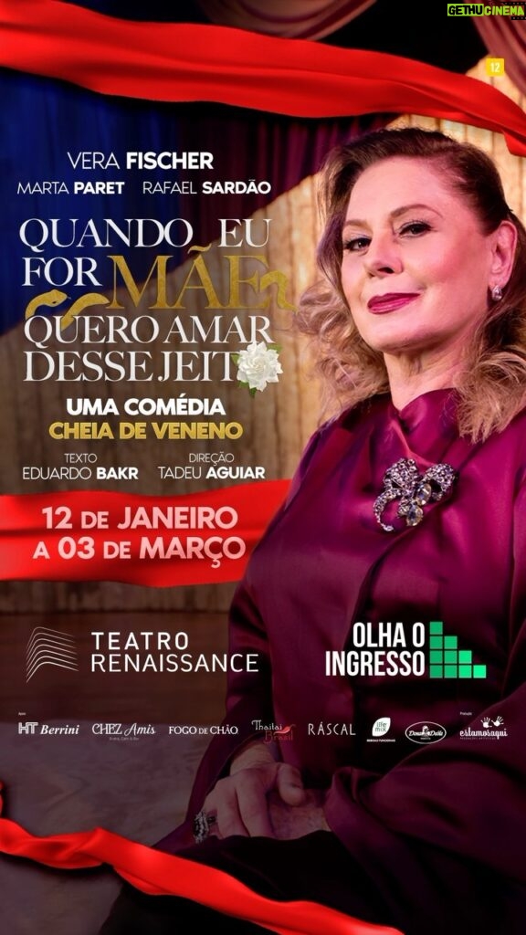 Vera Fischer Instagram - Quem vem hoje levanta a mão! 🤚 Esperamos vocês! 😘 🎭 @teatrorenaissance Sextas às 21h | Sábados às 19h | Domingos às 17h Ingressos: link na Bio✨ Teatro Renaissance