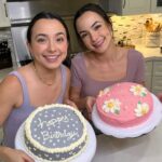 Veronica Merrell-Burriss Instagram – It’s our birthday week! 🎂 Watch us go head to head as we bake & decorate our birthday cakes in our newest video 🩷💜