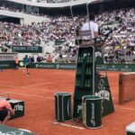 Woody Harrelson Instagram - If u arent watchin this ur missin a hell of a match... unfortunately i have to watch fr these crummy seats... apology for camera work, gonna fire the guy