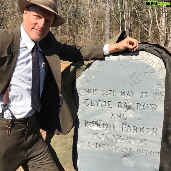 Woody Harrelson Instagram - Killing bonnie and clyde today on the very spot they met their demise!