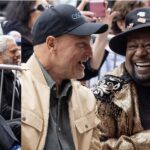 Woody Harrelson Instagram - With George Clinton!! At the Red Hot Chili Peppers star on the Hollywood walk of fame ceremony.. What a privilege to meet the godfather of funk...