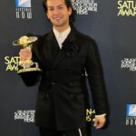 Xolo Mariduena Instagram - A wonderful night at the @saturnawards surrounded by the teams of people who have made the movies I’ve spent my whole life looking up to. This award is dedicated to all of the people in front of and behind the camera that allowed me to shine, we created a fricken family and i couldn’t have done it with out yall. 💙💙 Blue Beetle forever!! Now time to hop on a plane back to work 🥋🥋💙💙