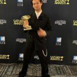 Xolo Mariduena Instagram - A wonderful night at the @saturnawards surrounded by the teams of people who have made the movies I’ve spent my whole life looking up to. This award is dedicated to all of the people in front of and behind the camera that allowed me to shine, we created a fricken family and i couldn’t have done it with out yall. 💙💙 Blue Beetle forever!! Now time to hop on a plane back to work 🥋🥋💙💙