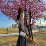 Yuko Araki Instagram - 👜🌸♡💕💓 bag : @dior tops : @rokhofficial bottom : @johnlawrencesullivan_official ring : @dior necklace : @enasoluna_official #fashion #ootd #bag #dior #sakura 🌸　 #diorjoaillerie #supportedbydior ♡