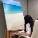 Yura Instagram - 내가 좋아하는 바다색으로 다 모은 그림~💙 쉬원😌