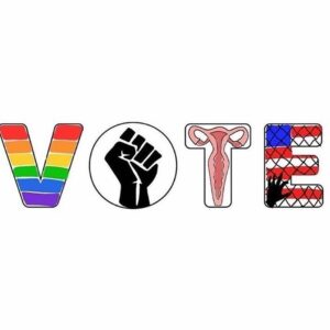 Sarah Paulson Instagram - I hope that you have already voted when you see this post. If not, polls are still open across the country! This is the most important election of our lifetime, and voting allows your voice to be heard. Let’s do this! ❤️🤍💙

🎨 by @HaleyMakesArtt