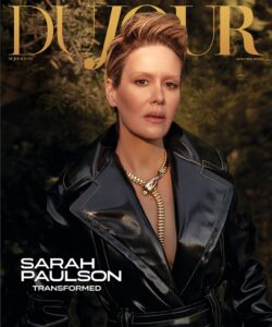 Sarah Paulson Instagram - No eyebrows but make it fashion. 
Thank you to everyone @dujourmedia for a wild day, WAY outside my comfort zone. (Eyebrows courtesy of Linda Tripp) 

Photography: @maxabadian
Words: @natashawolff
Stylist: @karlawelchstylist
Hair: @hairbyadir
Makeup: @adambreuchaud
Creative Director: @alexanderwolf @kristiestreicher