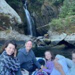 Milla Jovovich Instagram - What an incredible day we had taking the kids on a gorgeous boat tour of #Indianarm in Vancouver with Mike @indianarmcharters! We had so much fun finding nice spots to swim by the waterfalls and Mike has a bbq on his boat, so my hubby grilled up some burgers right there on the water! It was truly a magical and unforgettable trip.✨