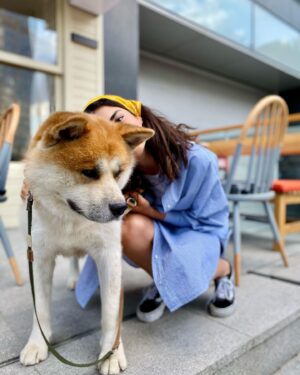 Özge Yağız Instagram - #akita 💙🧡