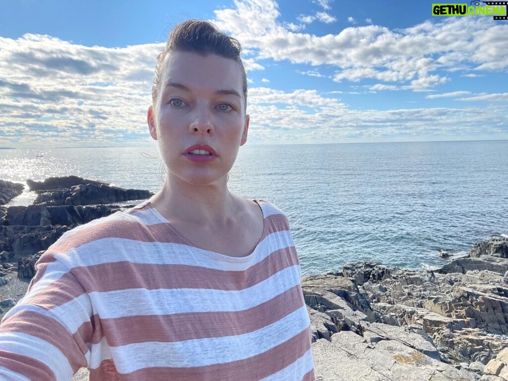 Milla Jovovich Instagram - What an insanely magical experience we had staying in the gorgeous town of Bonavista #newfoundland! Our cabin was literally heaven. Every morning I would wake up an hour before my daughter @everanderson just to sit on the porch and stare at the sea, drink my tea and do a crossword. After Ever finished work on her new movie #peterpanandwendy in the evening, we would go for walks, climbing the rocky cliffs leading down to the ocean. I loved watching her jumping from rock to rock, scrambling around like a little gazelle. At this time of year the weather has been incredible, the wind is fierce but warm, both exhilarating and relaxing. It’s really been unforgettable getting to know this gorgeous, rugged bit of paradise. Thank you to all the wonderful people of this community for welcoming us with open arms!✨