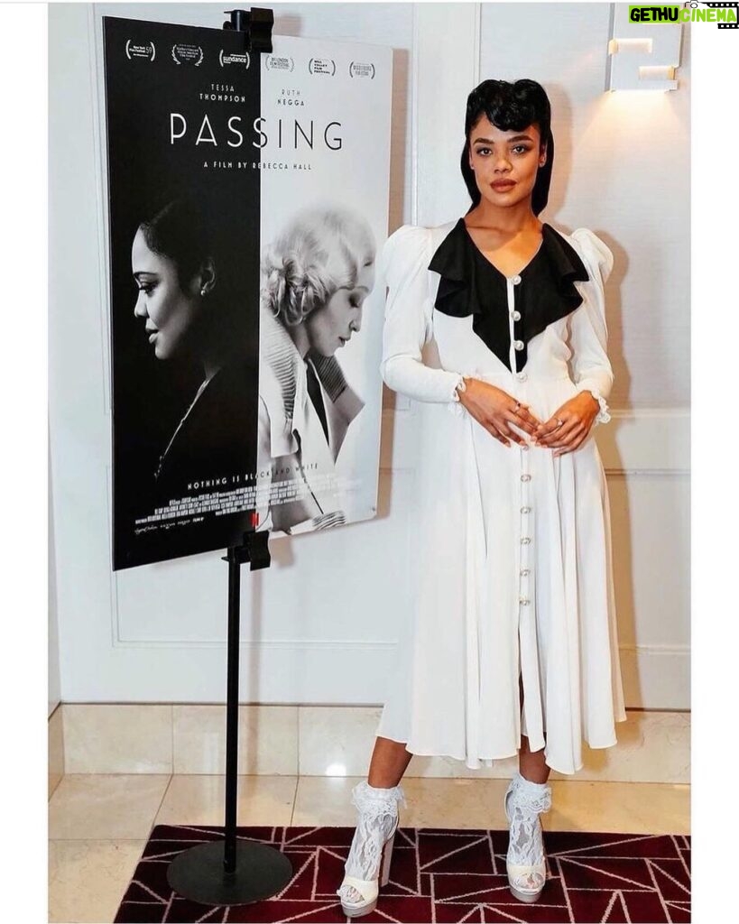 Tessa Thompson Instagram - Nothing Is Black & White EXCEPT our film (@passingmovie), these three @rodarte dresses, and my dog Coltrane.