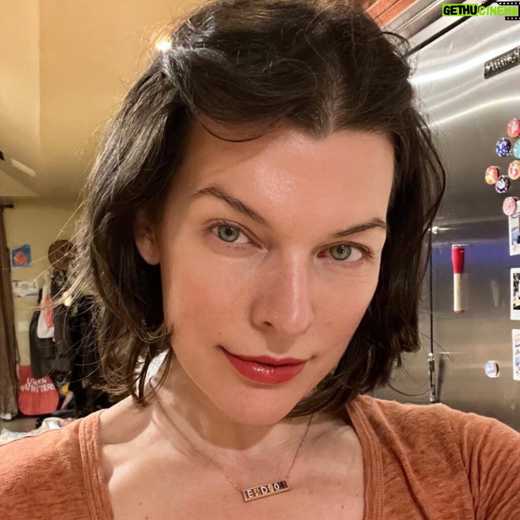 Milla Jovovich Instagram - I’m so proud of my girl @itssmeog who’s making the most beautiful “mommy” jewelry with @gavcojewelers! This necklace has the initials of my three girls on it! Thank you guys so much for this gorgeous present!😍