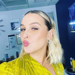 Camilla Luddington Instagram - Glam details from press this week!

Look one credits:
Headband: @dorotheeschumacher 
Earrings: @erinessjewelry 
Dress: @lelarose 
Shoes: @stuartweitzman 
Makeup- @melissa.hernandez 
Hair- @justinemarjan 
Styling- @nataliehoseltonstyle