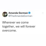 Amanda Gorman Instagram – 🚨BIG NEWS!!🚨 I wrote A New Day’s Lyric both to celebrate the new year & honor both the hurt & the humanity of the last one. To pay my words forward, ➡️I’m raising funds for the International Rescue Committee⬅️ (IRC) @rescueorg whose response to the coronavirus pandemic and humanitarian crises provide lifesaving programs to vulnerable communities worldwide 🌎❤️. Instagram has already pledged $50,000! Let’s take donations even higher. You can give at the link, and/or share the fundraiser —even a little goes a long way. I’m always shy to quote my own poems, but I believe it in my bones when I say:  Come, look up with kindness yet, for wherever we come together, we will forever overcome 💛🙏🏿.