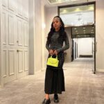 Priah Ferguson Instagram - Hall pass. 

Stylist: @sophielopez 
Hair: @ursulastephen 
Makeup: @carolinadali 

Style Deets
Dress: @stellamccartney 
Shoes: @labucq 
Bag: @charleskeithofficial 
Jewels: @_jennybird