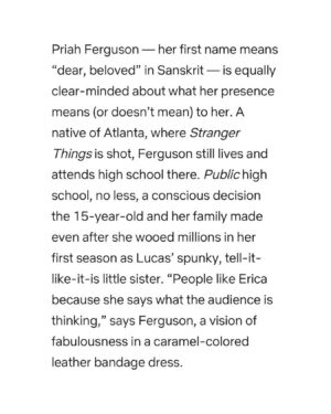Priah Ferguson Instagram - Ahead of ‘Stranger Things’ 4 Vol 2, Priah Ferguson and Caleb McLaughlin discuss how they’re flipping the sci-fi genre upside down as young Black actors.

Catch Priah Ferguson & Caleb McLaughlin like you've never seen them before only on Tudum.Com.

🎥: @abdmstudio