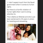Leah Remini Instagram - Please share this post in your Instagram stories. I have also linked to this thread in my stories. We’ve brought a lot of attention to Salma’s case in the last 24 hours and we need your help to keep her on people’s minds. 

@visitsaudi @saudi.mt
