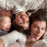 Milla Jovovich Instagram - Oui Oui Baguette! The Jovovich-Anderson Clan sans bébé have arrived in Paris pour fashion week! Well, actually @everanderson is the only one who’s actually doing fashion week stuff and the rest of us are just hangers on, mooching off our eldest✊😂🥳 Thanks Evs, @veesback @chrissbrenner and @miumiu for this amazing family trip!🥰🥰🥰