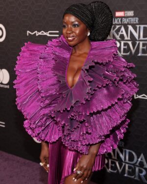 Danai Gurira Instagram - 🖤💜 #WAKANDAFOREVER 💜🖤 What a special and meaningful night at our global premiere in Hollywood. Thank you to Ryan Coogler for your vision and guidance, my whole Wakandan (and new Talocan) family for everything you brought to this film, and the fans for your endless enthusiasm and love. We feel it and we can’t wait to share #WakandaForever with you on 11/11. Dedicated to our King, our brother, our Black Panther, Chadwick Boseman. Enkosi, enkosi, enkosi.