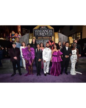 Danai Gurira Instagram - 🖤💜 #WAKANDAFOREVER 💜🖤 What a special and meaningful night at our global premiere in Hollywood. Thank you to Ryan Coogler for your vision and guidance, my whole Wakandan (and new Talocan) family for everything you brought to this film, and the fans for your endless enthusiasm and love. We feel it and we can’t wait to share #WakandaForever with you on 11/11. Dedicated to our King, our brother, our Black Panther, Chadwick Boseman. Enkosi, enkosi, enkosi.