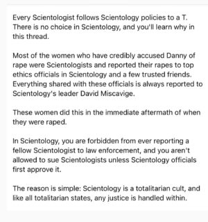 Leah Remini Instagram - Please read this thread and share it in your stories. If you care about combatting Scientology, bringing attention to this trial is one of the most important things you can do.