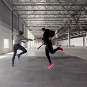 Danai Gurira Instagram - As promised: sharing a snippet of the training I did to execute Okoye’s fights. Thank goodness for that gadget that kept my shoulder loose and swinging! And thanks to an incredible fight team (@micahkarns!) indulging my incessant adrenaline junkie need to practice without end! And much love to @alivinalli, the best big, blue baddie a girl could wish to go toe to toe with! #WakandaForever